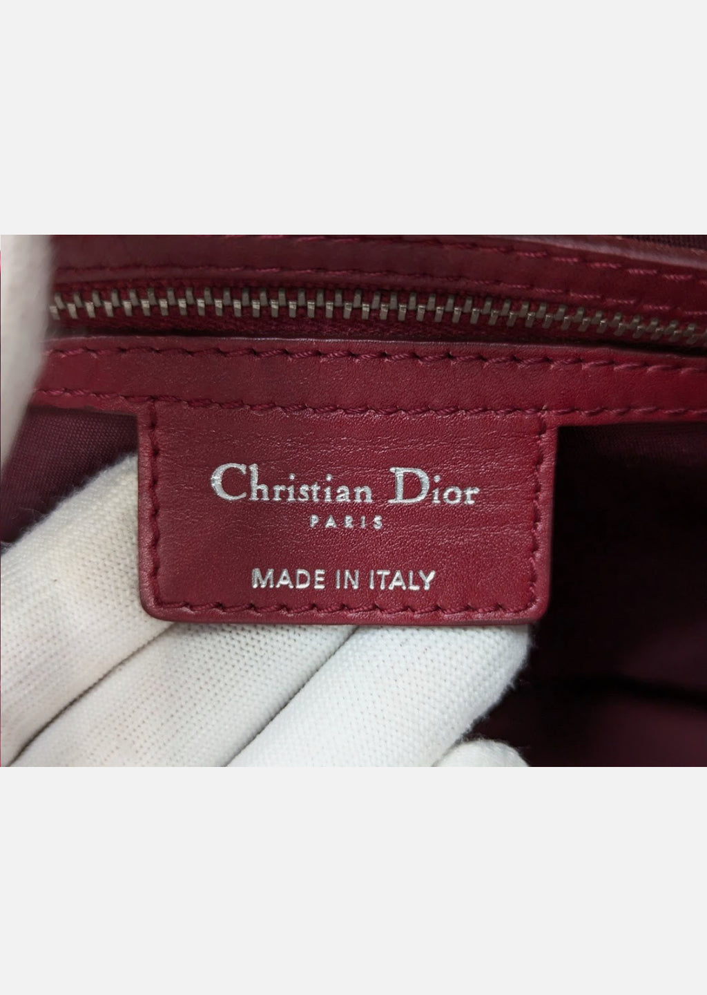 Christian Dior Cannage Panarea Leather Tote Bag Red