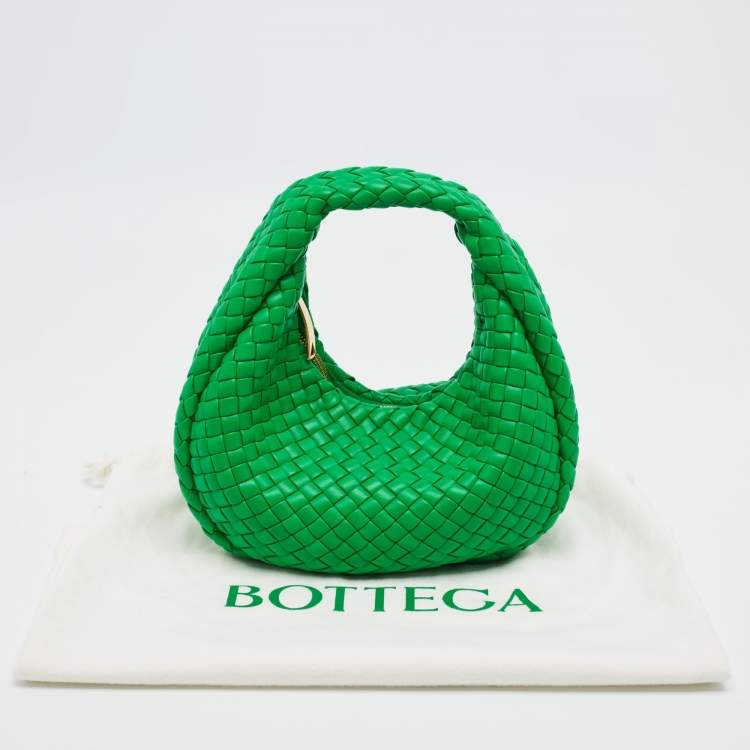 Bottega Veneta Padded Jodie Mini Green Intrecciato Leather Hobo