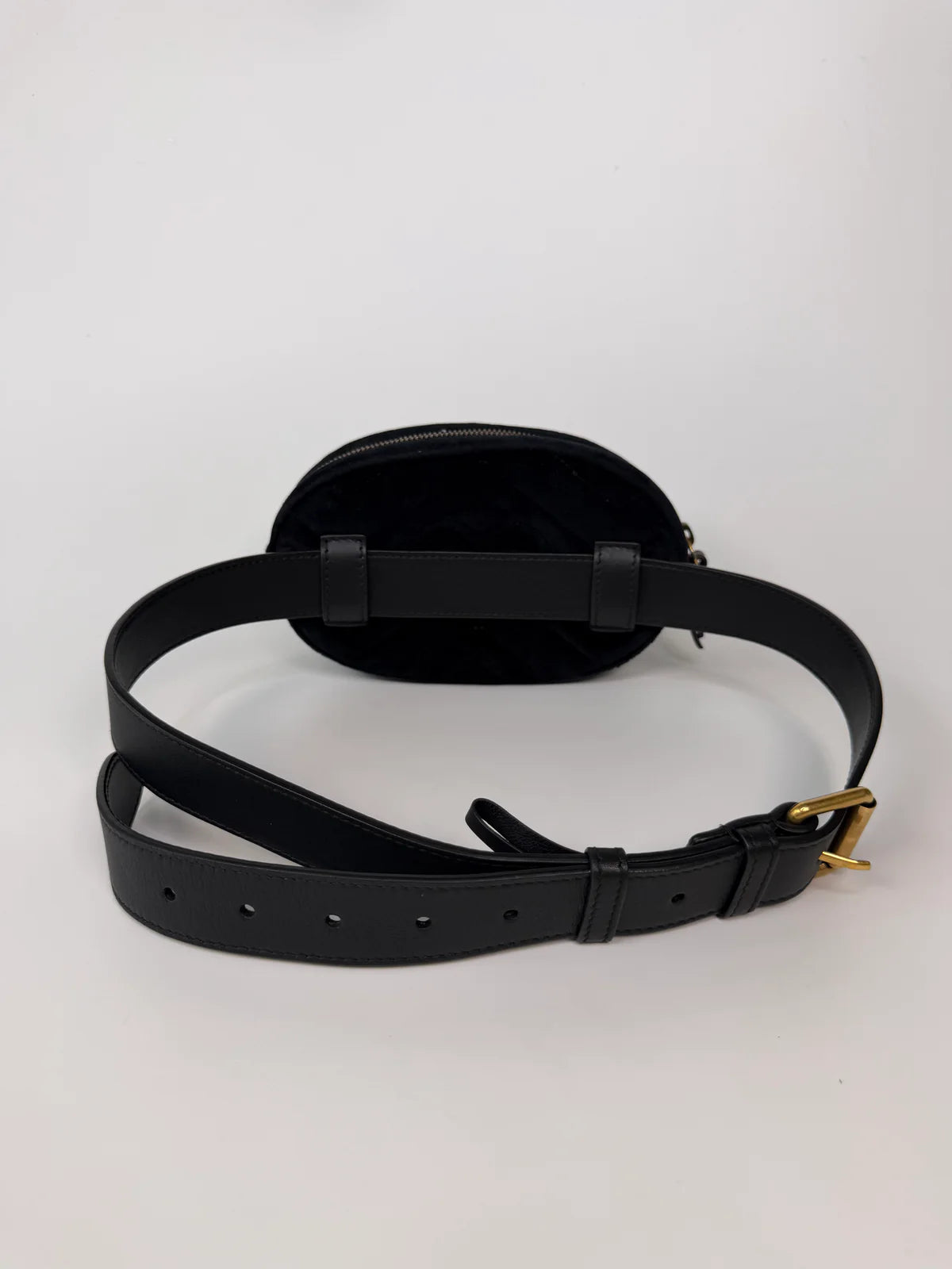 GUCCI GG BLACK VELVET MARMONT BELT BAG