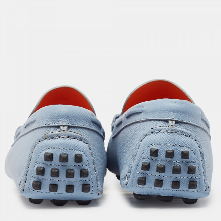Hermès Blue Leather Irving Loafers Size 43.5