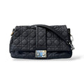 Dior Cannage New Lock Black Medium Lambskin Flap Bag