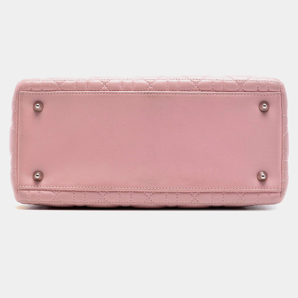 Dior Pink Medium Lambskin Cannage Lady Dior