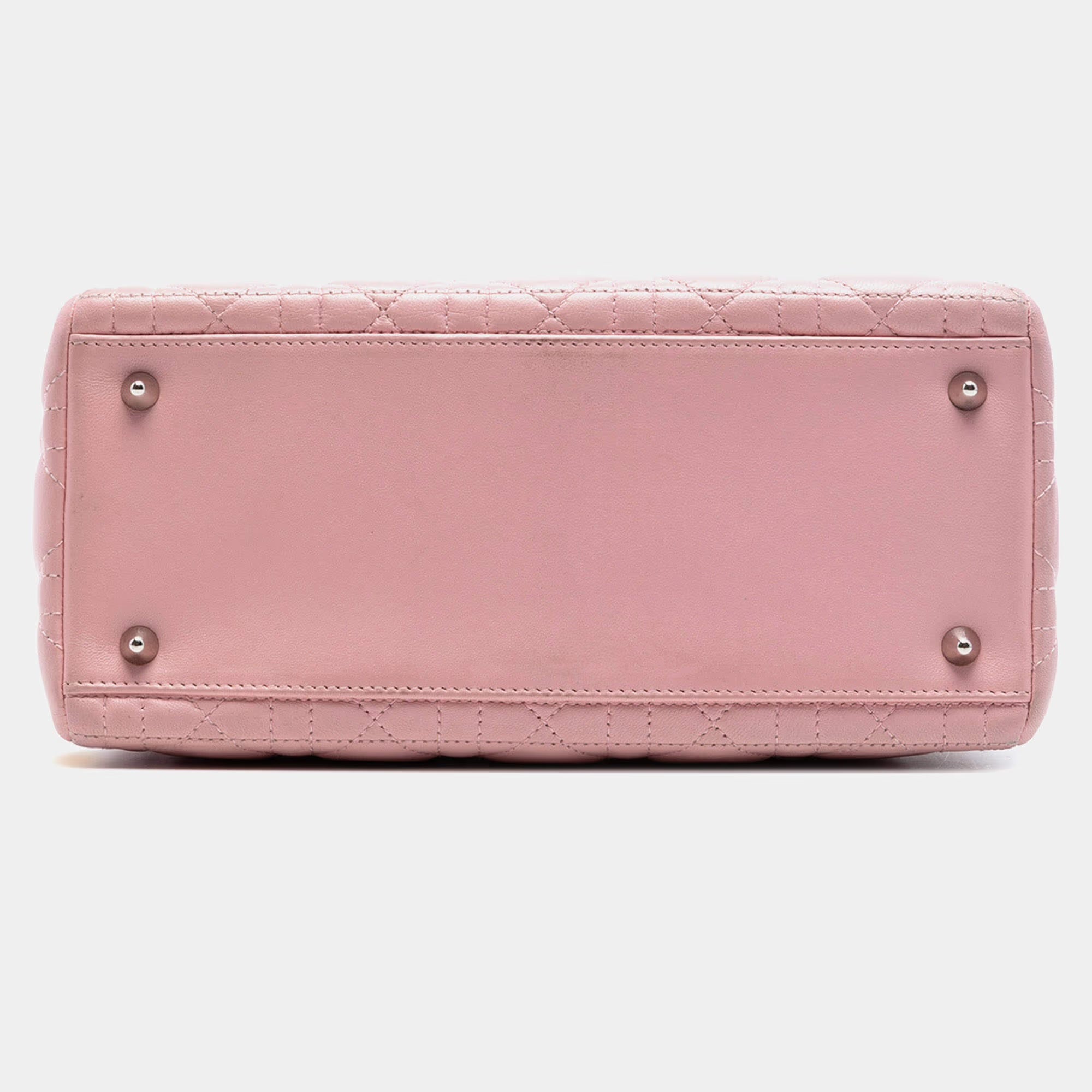 Dior Pink Medium Lambskin Cannage Lady Dior