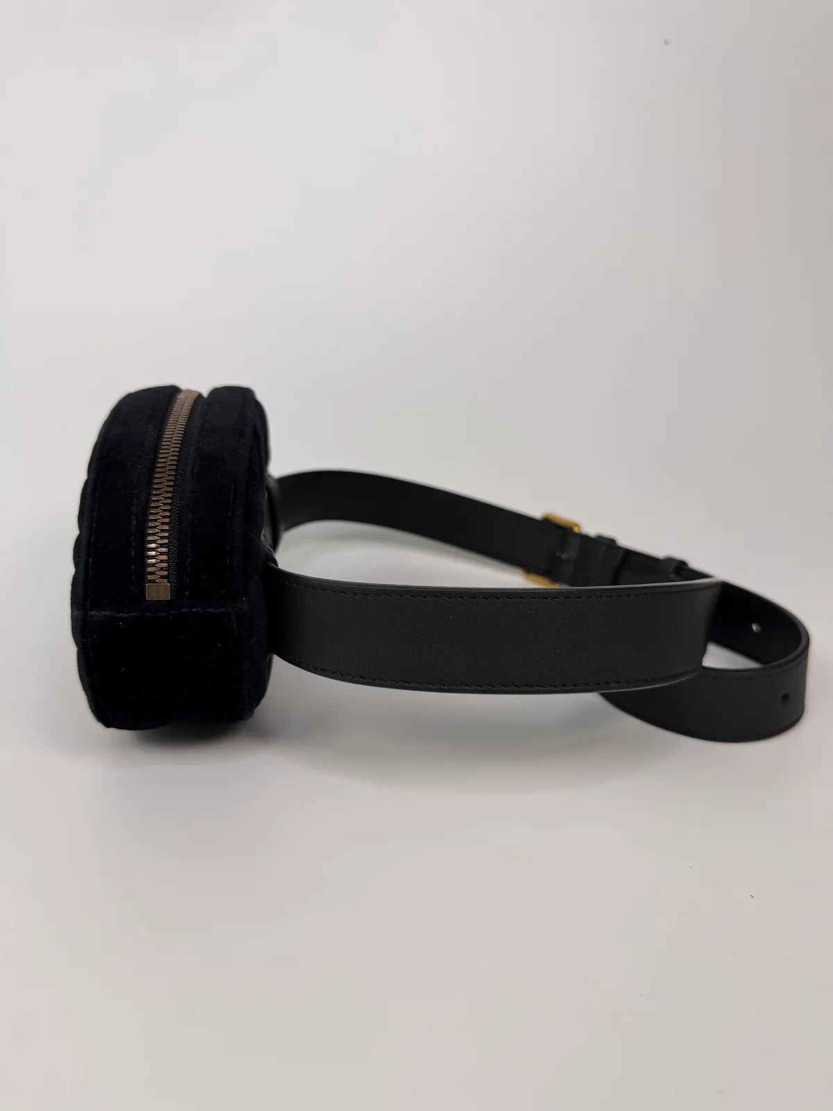 GUCCI GG BLACK VELVET MARMONT BELT BAG