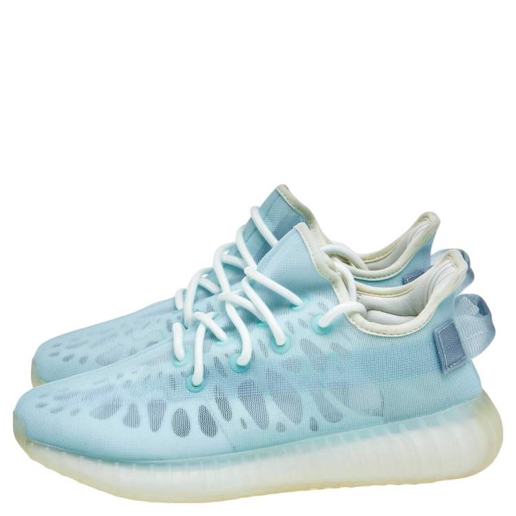 Yeezy x Adidas Blue Mesh 350 V2 Mono Ice Sneakers Size 38