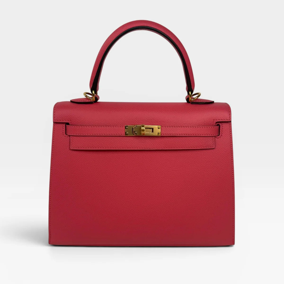HERMÈS KELLY 25 IN ROSE AZALEA EPSOM LEATHER WITH GOLD HARDWARE