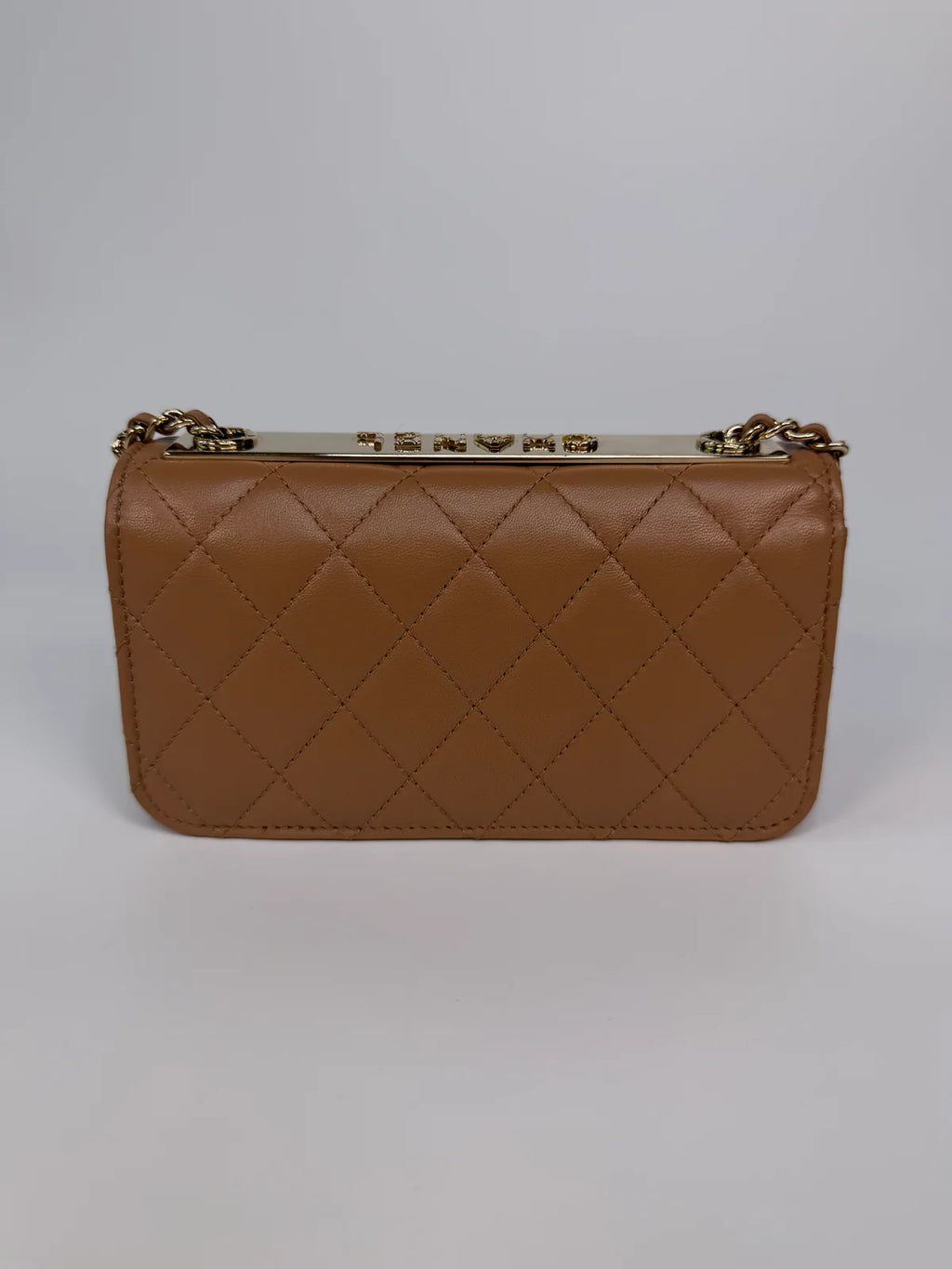 CHANEL TRENDY WALLET ON CHAIN IN BEIGE LAMBSKIN WITH GOLD HARDWARE