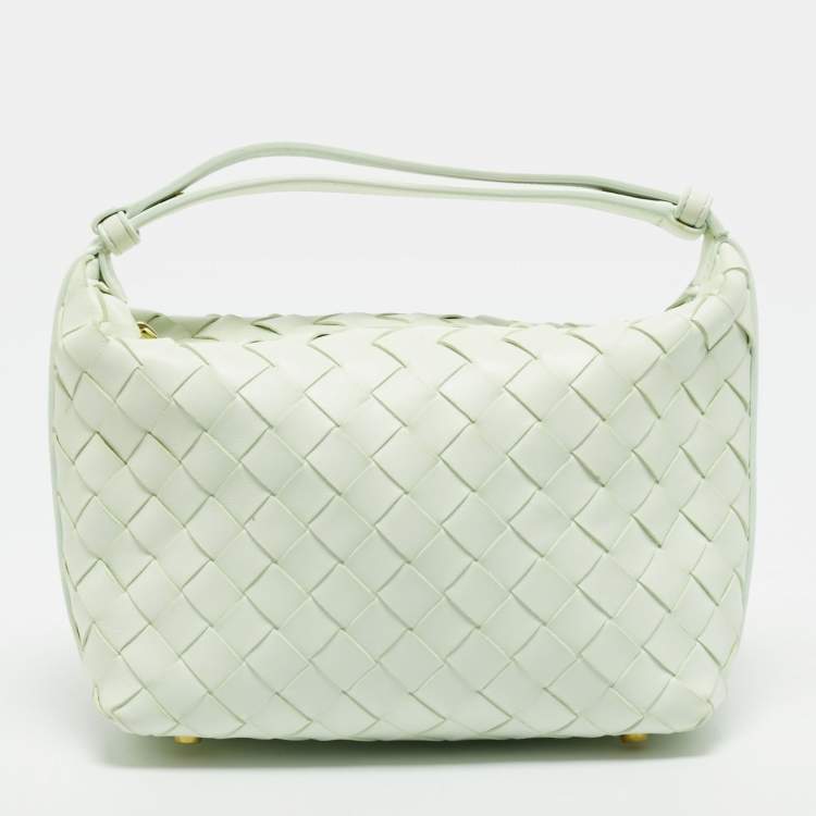 Bottega Veneta Wallace Mini Glacier Green Intrecciato Leather Hobo