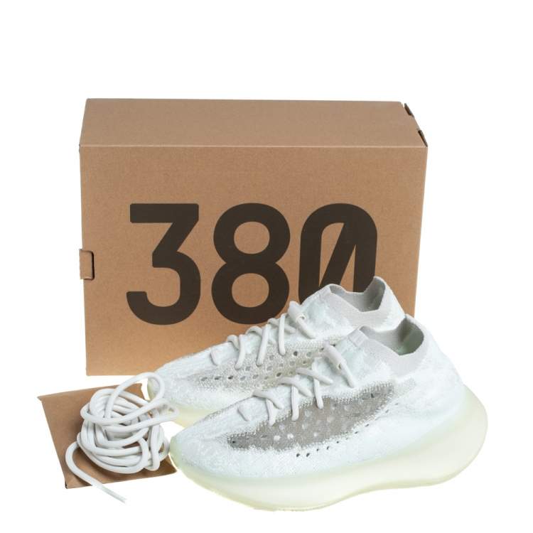 Yeezy x adidas Mint Green Knit Fabric Boost 380 Calcite Glow Sneakers Size 37 1/3