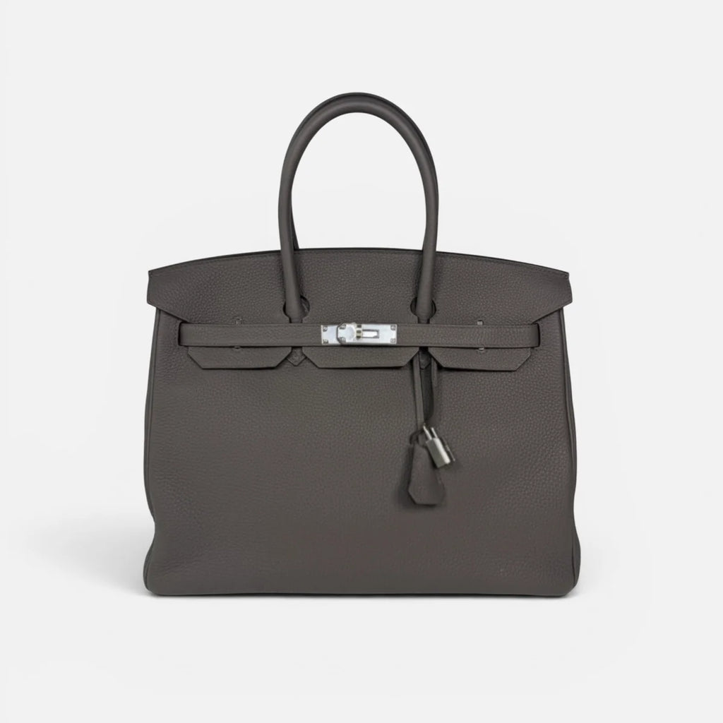 HERMÈS BIRKIN 35 IN GRIS ETAIN TOGO LEATHER WITH PALLADIUM HARDWARE