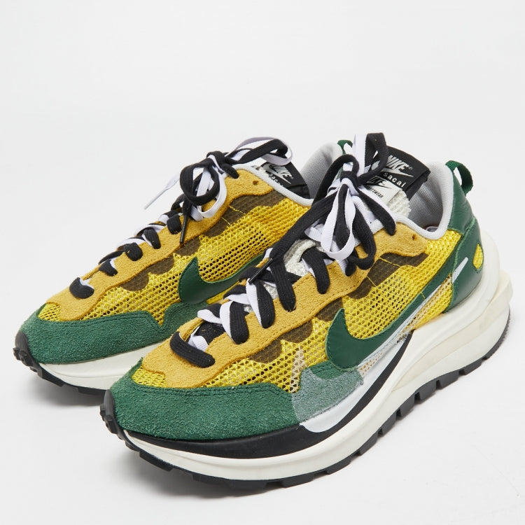 Nike x Sacai Multicolor Mesh And Suede Vaporwaffle Low Top Sneakers Size 43