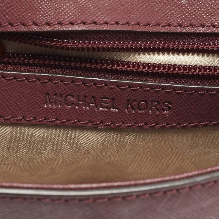 Michael Kors Ava Mini Burgundy Leather Top Handle Bag