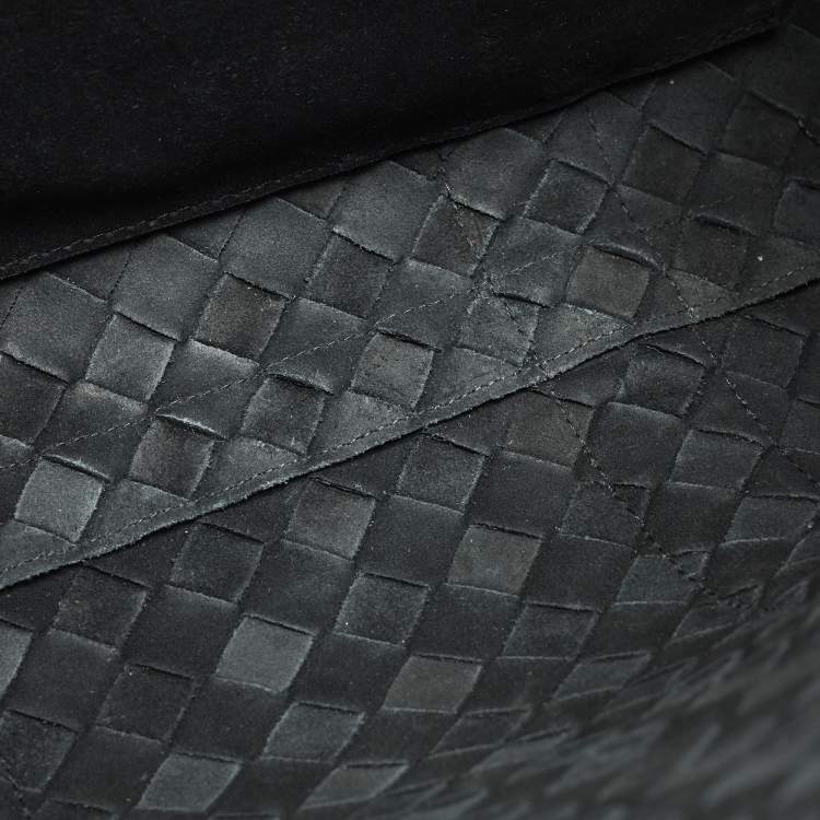 Bottega Veneta Black Intrecciato Leather Slim Briefcase