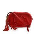 Gucci Red Pebbled Calfskin Leather Small Soho Disco Bag