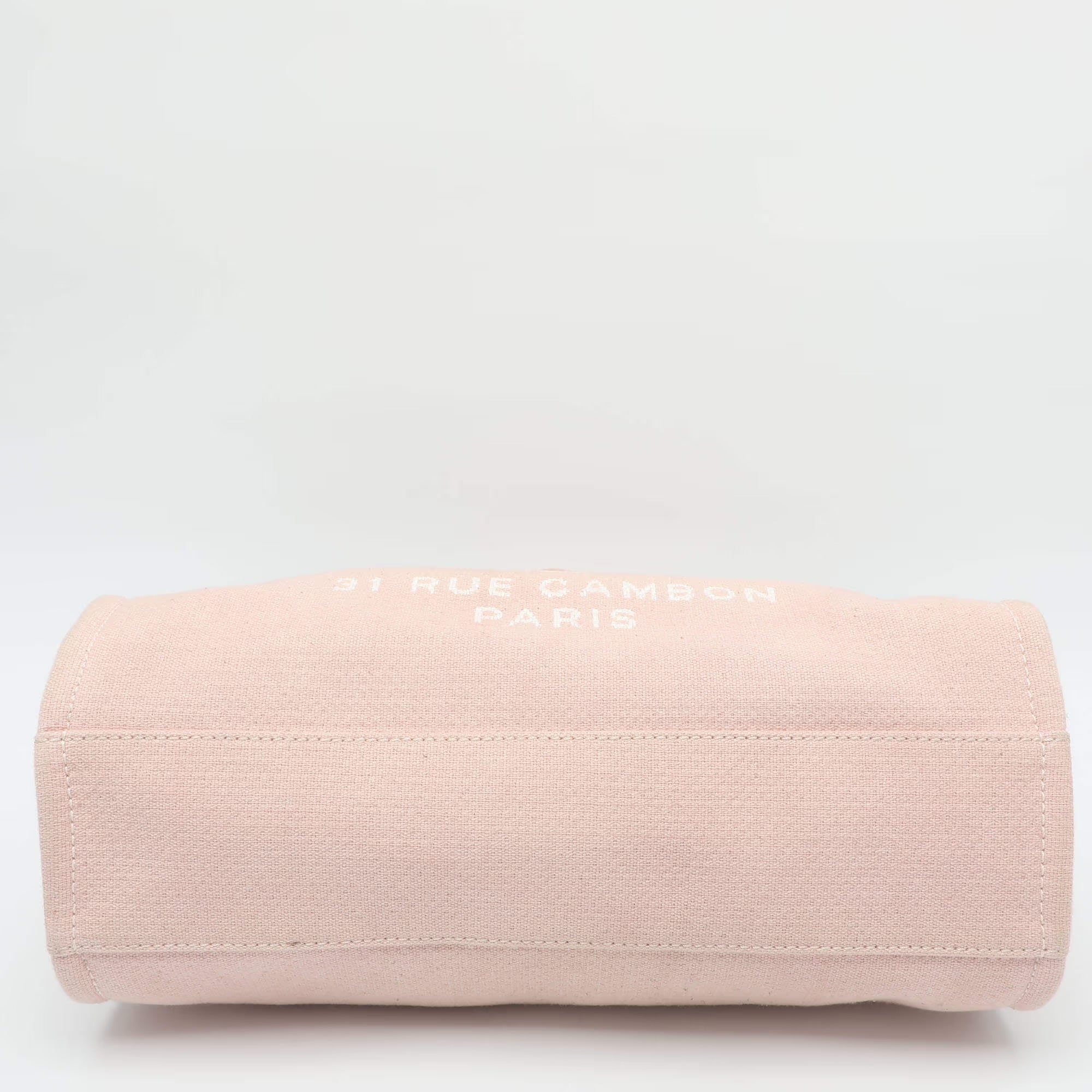 Chanel Deauville Medium Pink Canvas Tote