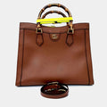Gucci Brown Leather Diana Tote and Shoulder Bag