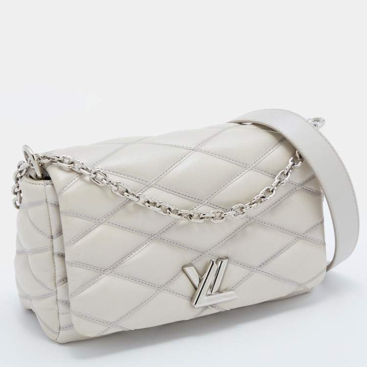 Louis Vuitton Silver Quilted Lambskin Leather GO-14 Malletage PM Bag