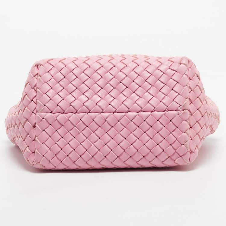 Bottega Veneta Cabat Mini Pink Intrecciato Leather Tote