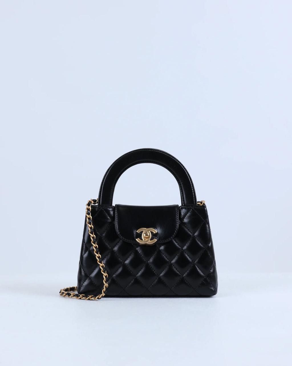 Chanel Kelly Bag Shiny Aged Calfskin & Gold-Tone Metal in Black Medium size