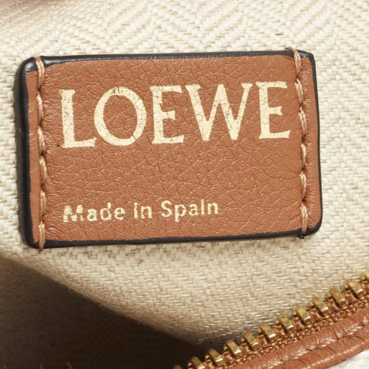 Loewe Cubi Anagram Small Brown/Beige Canvas and Leather Bag