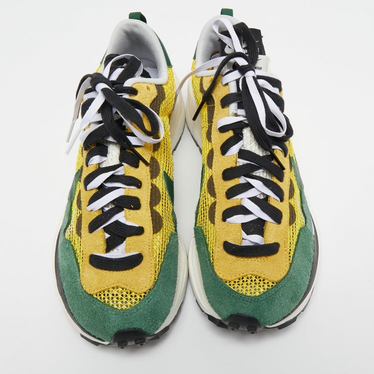 Nike x Sacai Multicolor Mesh And Suede Vaporwaffle Low Top Sneakers Size 43