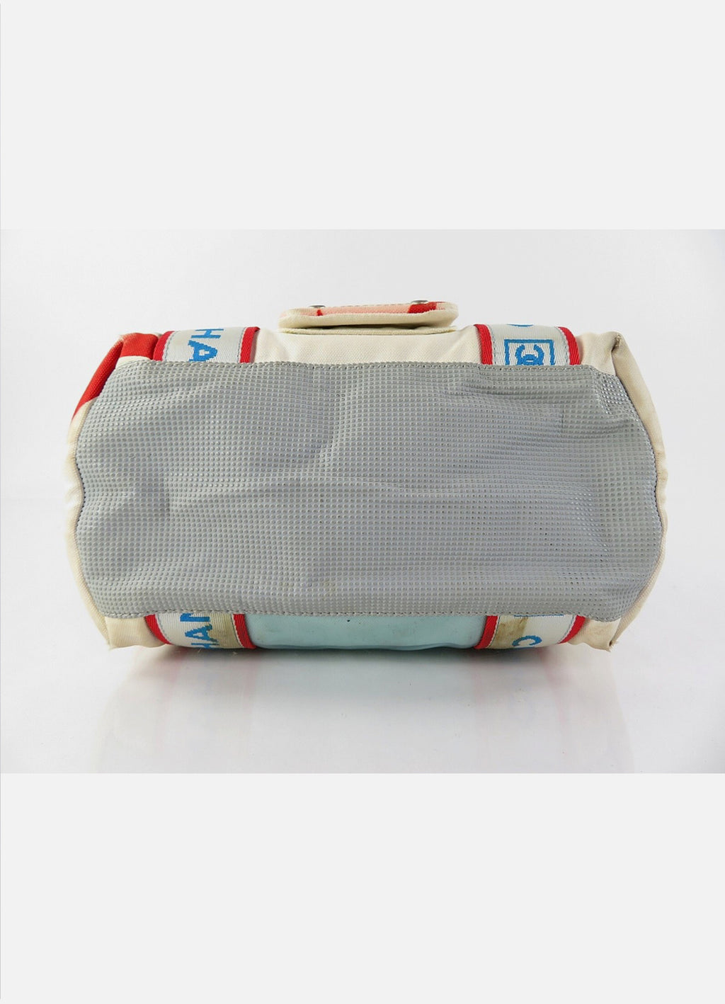 CHANEL Off White Canvas Surf Line Tote Bag
