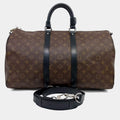 Louis Vuitton Brown PVC Macassar Bandouliere Keepall 45