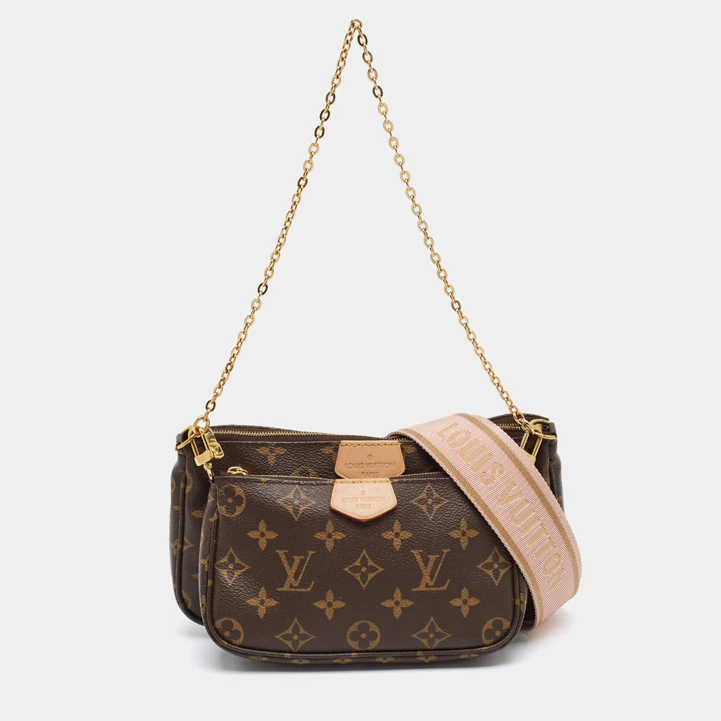 Louis Vuitton Multi Pochette Accessories Rose Monogram Canvas Bag