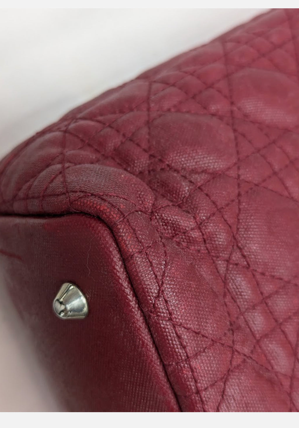 Christian Dior Cannage Panarea Leather Tote Bag Red