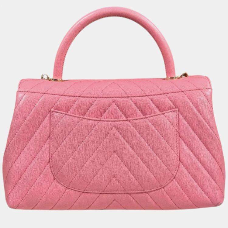 Chanel Coco Handle Pink Caviar Leather Shoulder Bag