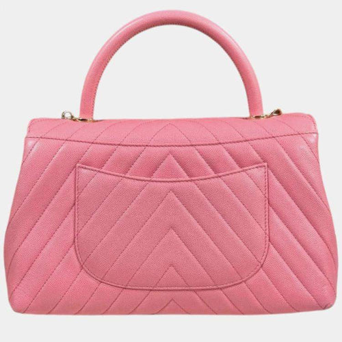 Chanel Coco Handle Pink Caviar Leather Shoulder Bag