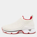 Christian Louboutin White Neoprene Spike Sock Sneakers Size 40