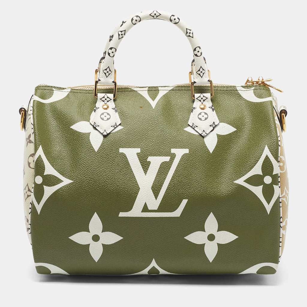 Louis Vuitton Speedy Bandouliere 30 Khaki/White Monogram Giant Canvas Bag