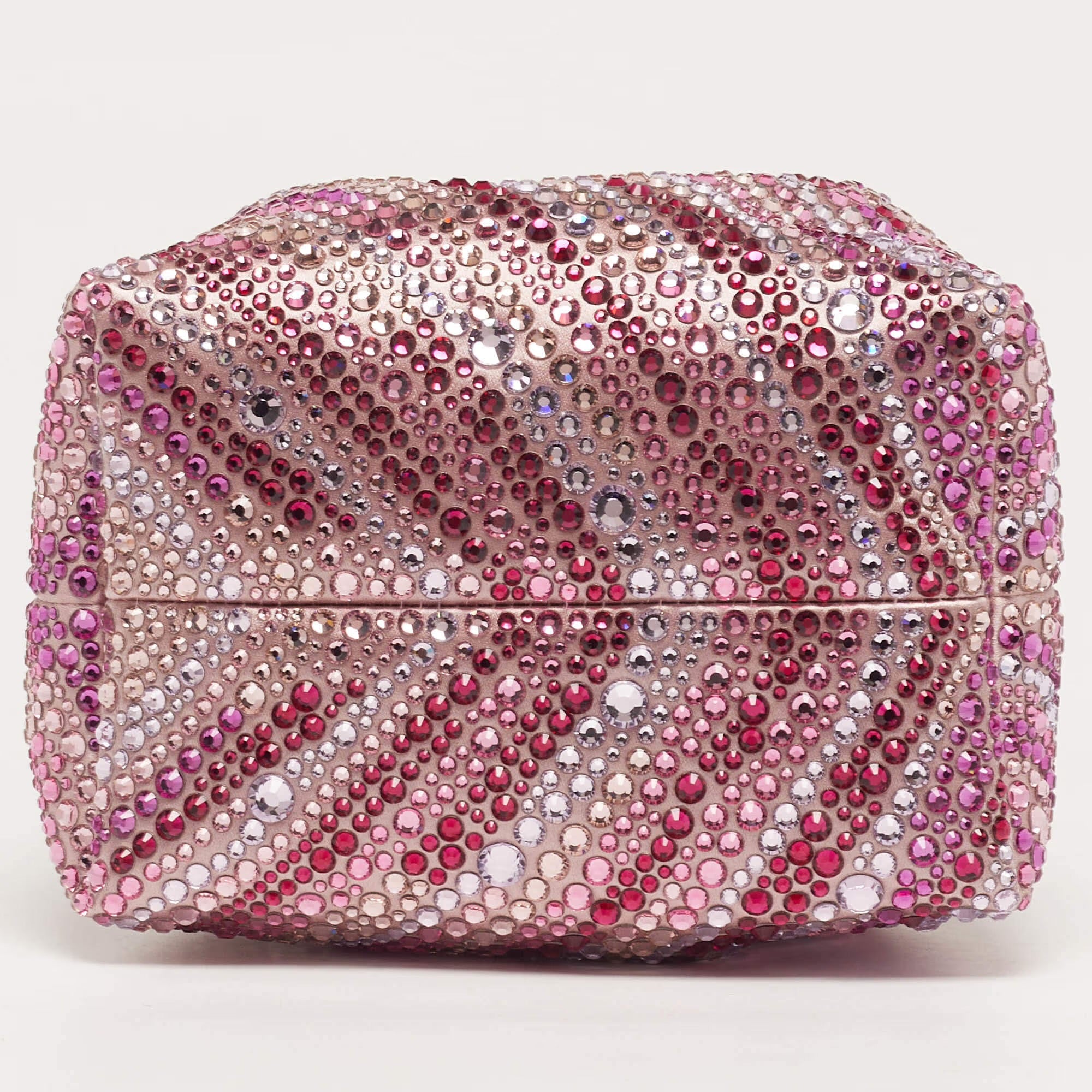 Jimmy Choo BonBon Crystal Embellished Pink Satin Bucket Bag