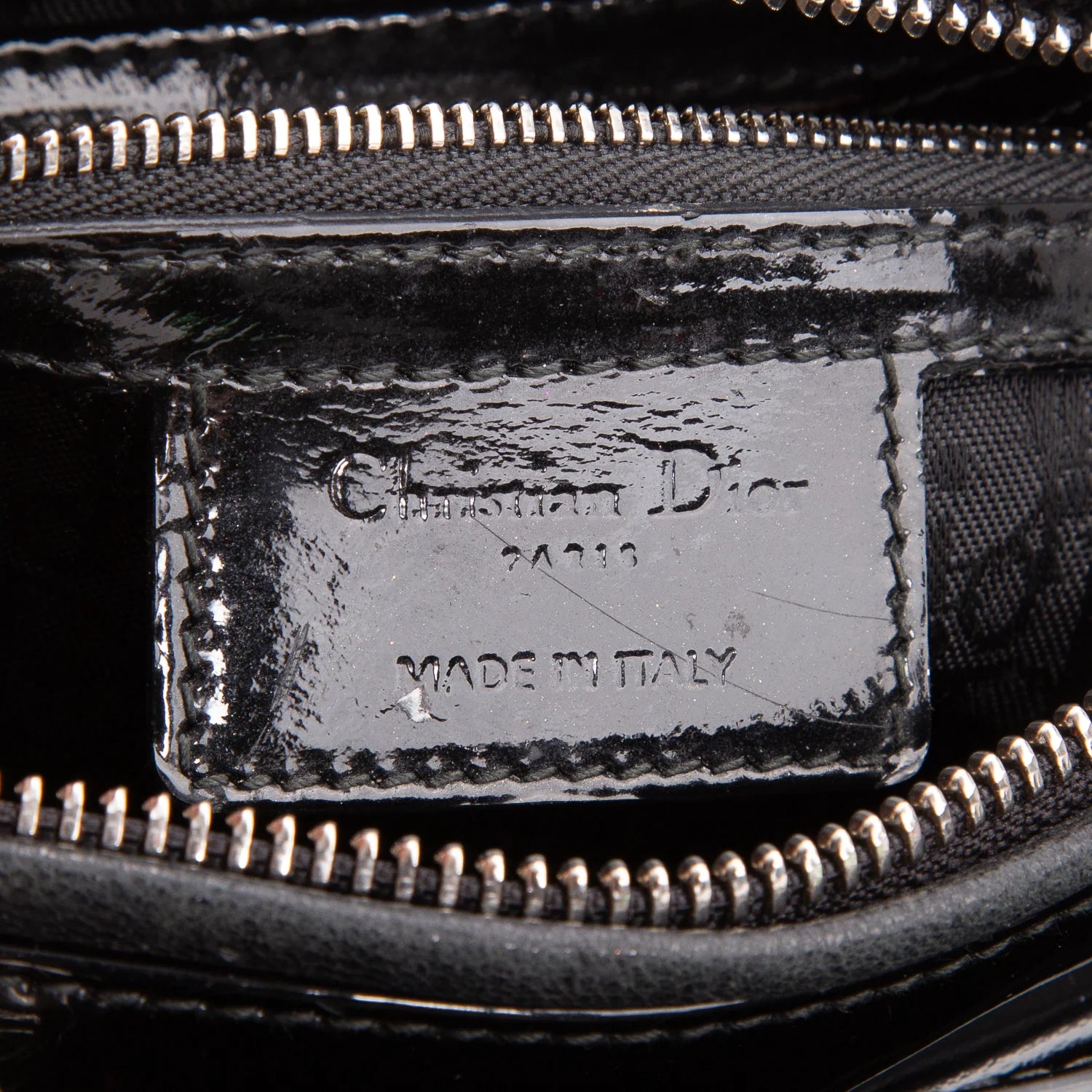 Christian Dior Black Cannage Patent Leather Medium Lady Dior Bag