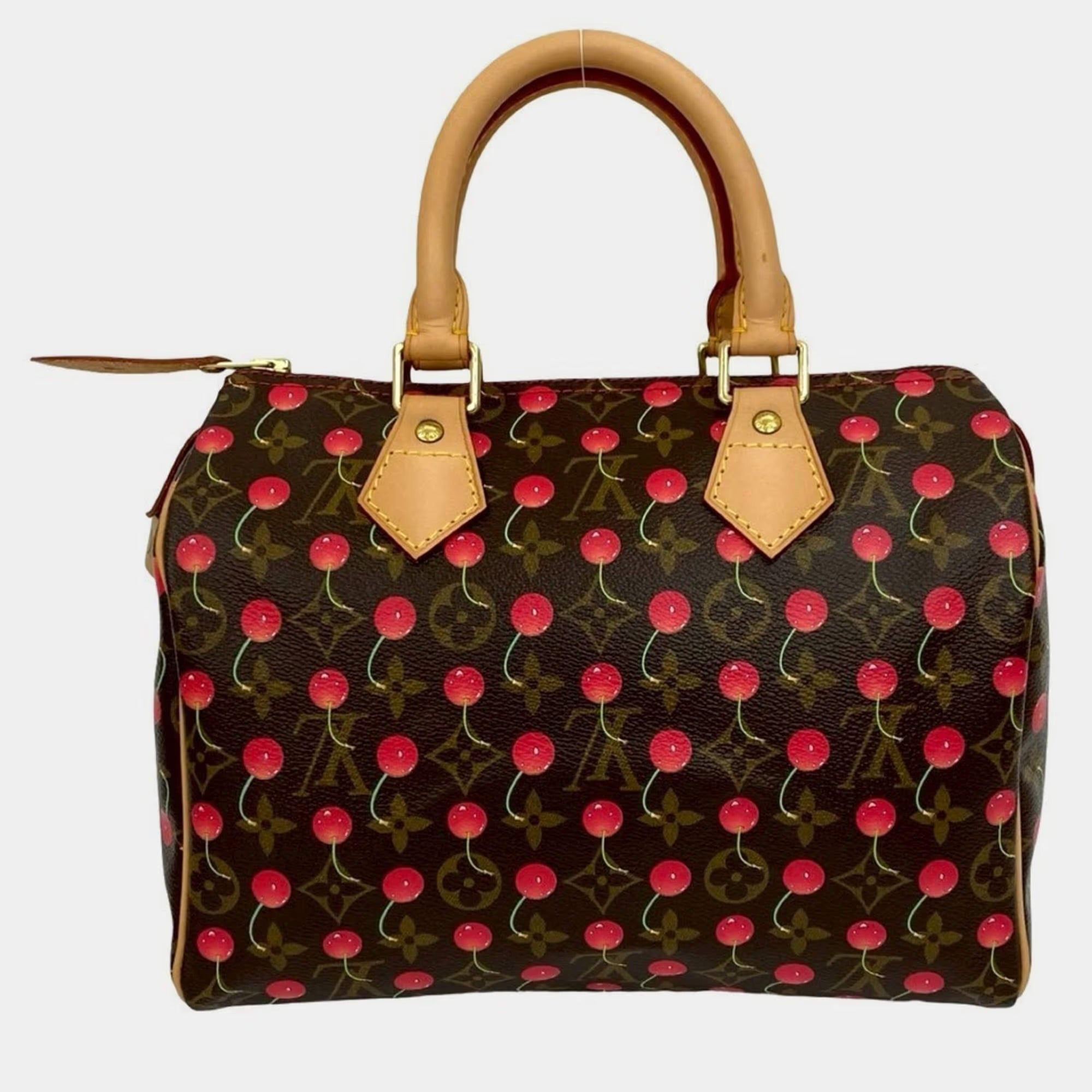 Louis Vuitton Speedy 25 Monogram Cherry Leather Handbag