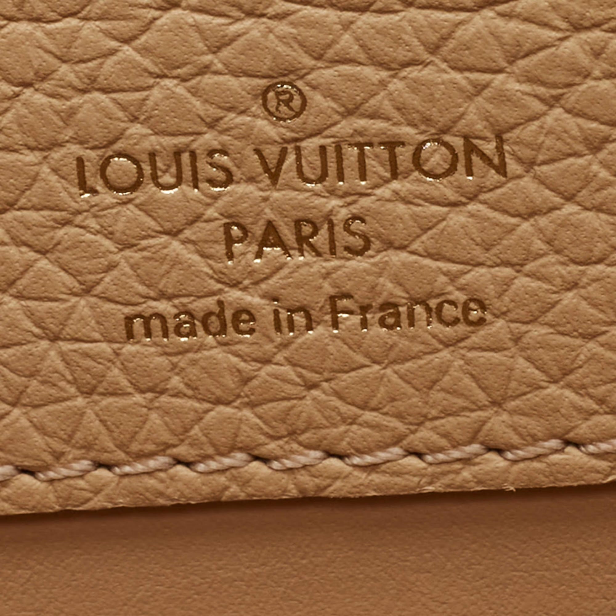 Louis Vuitton Capucines Mini Beige/Black Leather and Python Top Handle Bag
