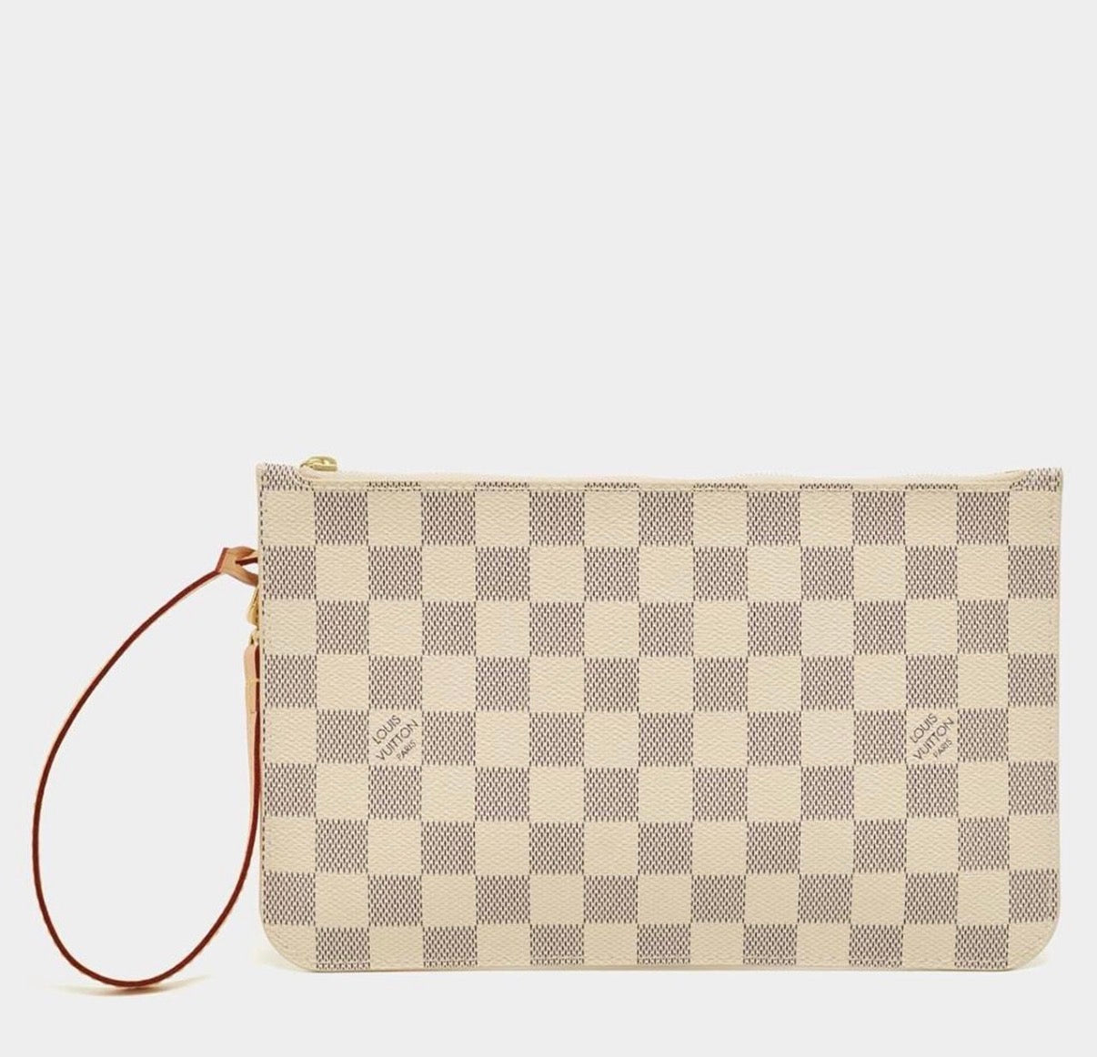 Louis Vuitton Neverfull White Coated Canvas Wristlet