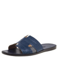 Hermes Indigo Blue Alligator Izmir Sandals Size 44