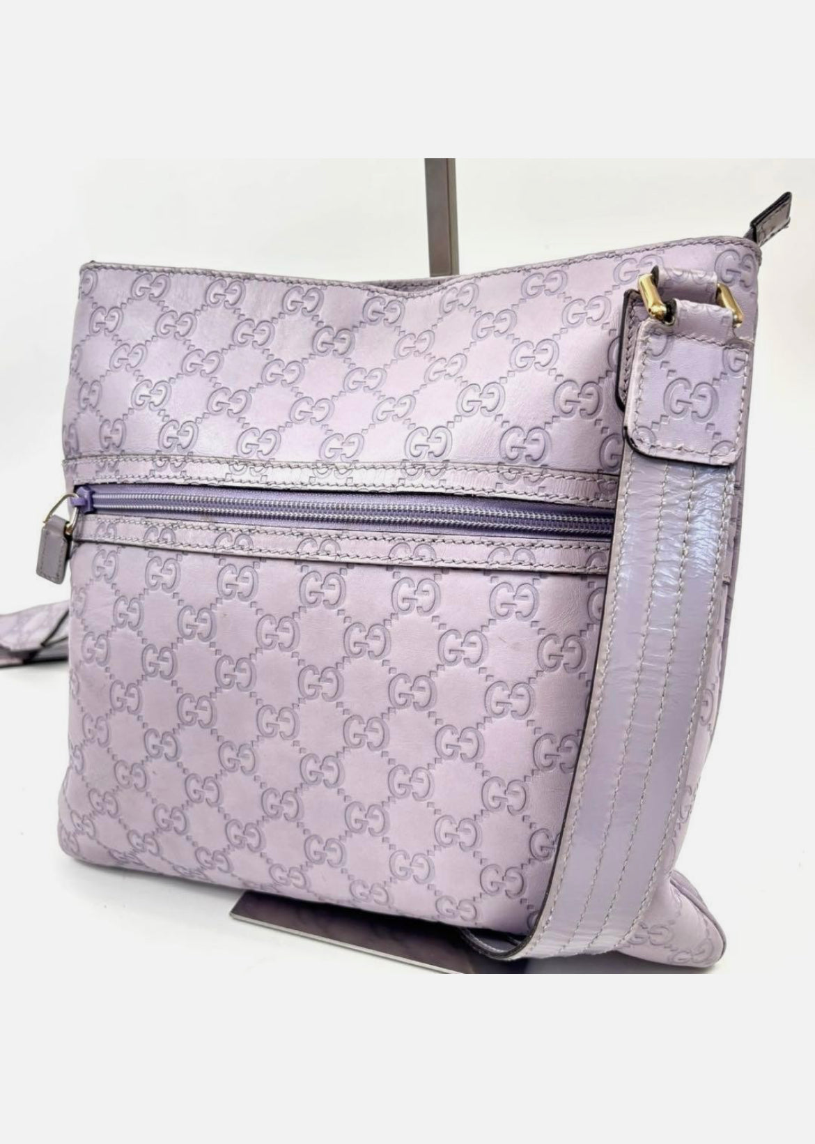 Gucci GG Marmont Leather Shoulder Bag Pastel Purple