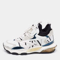 Valentino Multicolor Leather And Suede Lace Up Sneakers Size 44