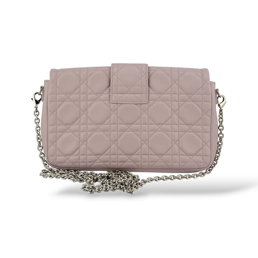 Christian Dior Light Pink Cannage Quilted Leather Miss Dior Promenade Crossbody Clutch Bag