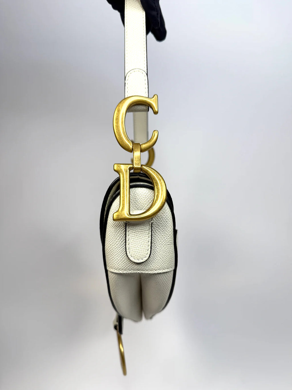 CHRISTIAN DIOR SADDLE BAG IN LATTE WITH GOLD HARDWARE
