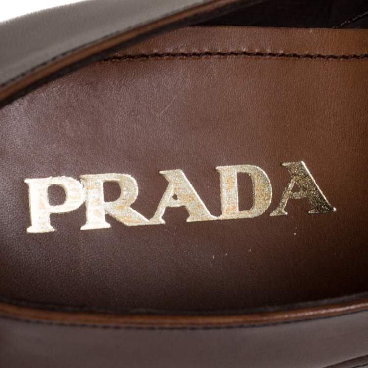 Prada Brown Leather Lace Up Derby Size 41