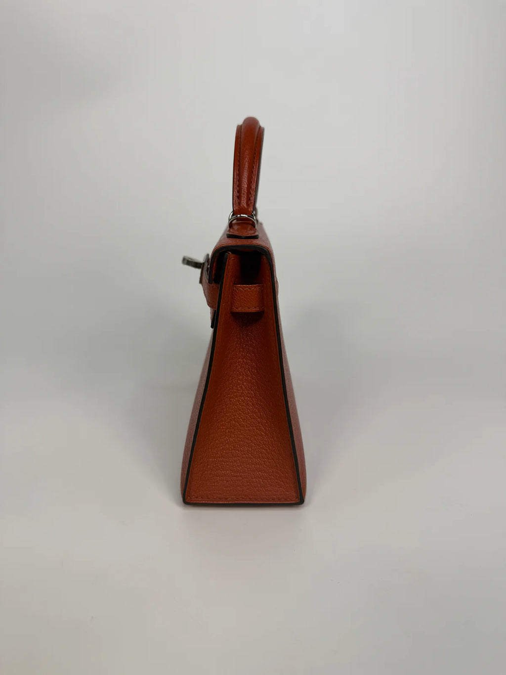 HERMÈS MINI KELLY IN CUIVRE CHÈVRE MYSORE LEATHER WITH PALLADIUM HARDWARE