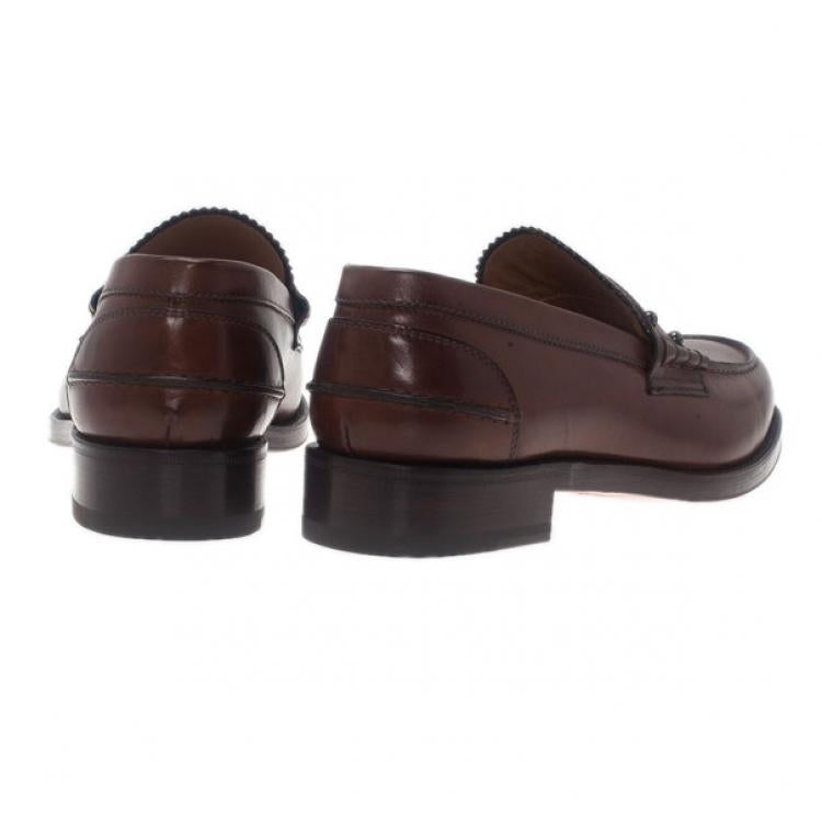 Christian Louboutin Brown Leather De Sailly Loafers Size 41
