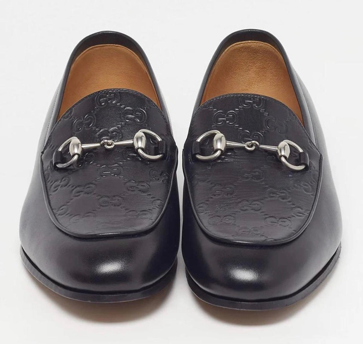 Gucci Jordy Size 43 Black Guccissima Leather Loafers