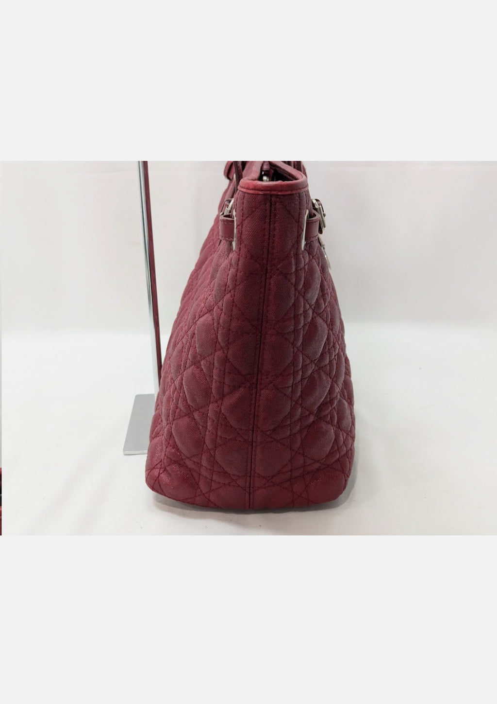 Christian Dior Cannage Panarea Leather Tote Bag Red