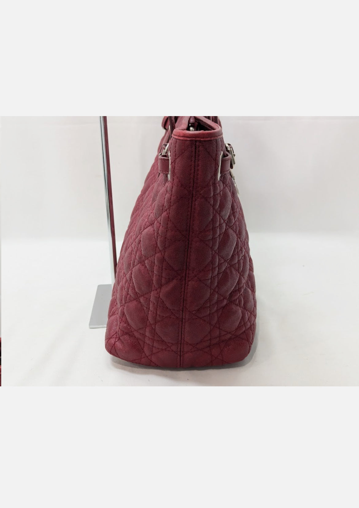 Christian Dior Cannage Panarea Leather Tote Bag Red