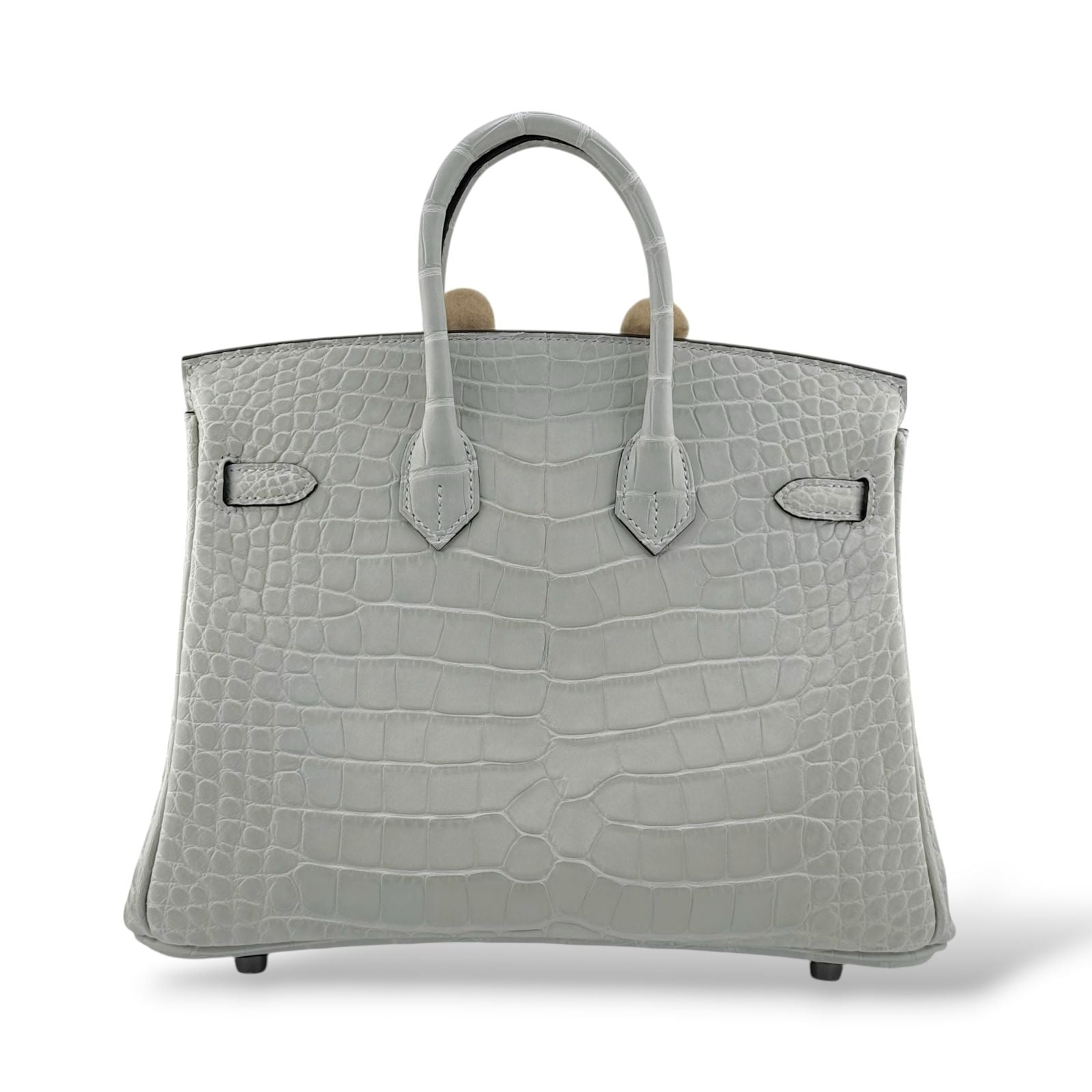 Hermes Birkin 25 Gris Neve Retourne Matte Alligator PHW